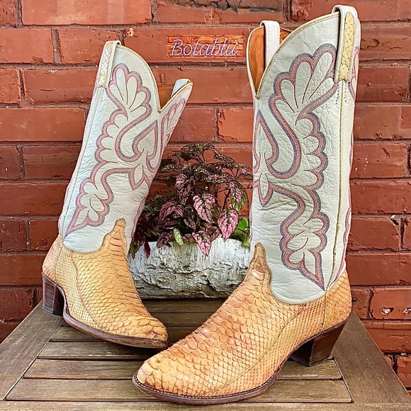 J. Chisholm Shoes - J. CHISHOLM Vintage Snake Snakeskin Western Boots